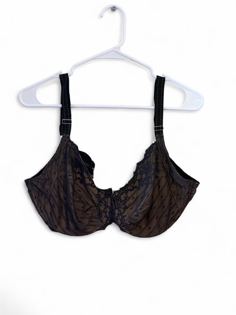 Chantelle Black Lace Underwire Bra with Sheer Overlay